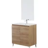 Mobili Bagno- Mobile bagno da appoggio "revital" rovere, 80x46x86 cm