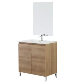 Mobili Bagno- Mobile bagno da appoggio "revital" rovere, 80x46x86 cm