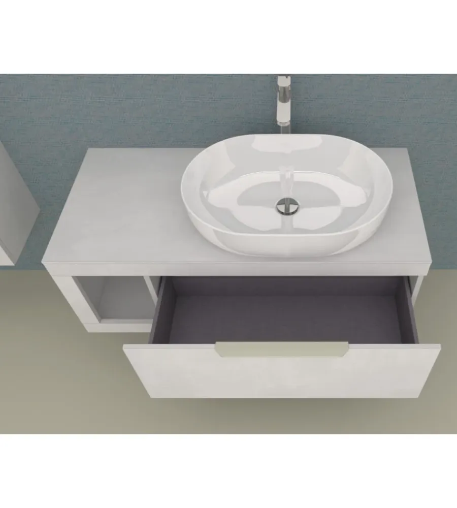 New Mobile bagno "tiziano" colore grigio cielo, 110 cm Mobili Bagno