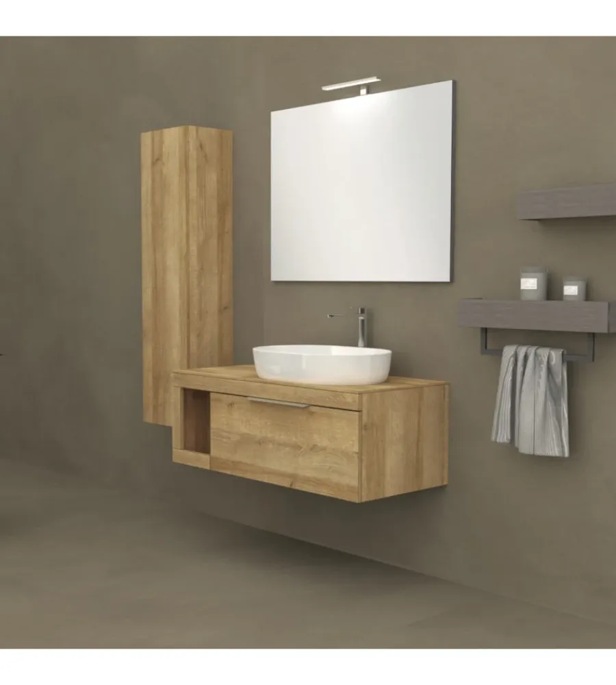Decor Bagno Mobili Bagno|Mobile bagno "tiziano" colore rovere, 110 cm