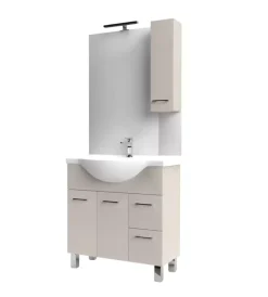 Mobili Bagno- Mobile bagno "gaia" olmo bianco 81x34x87 cm
