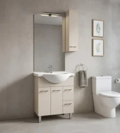 Mobili Bagno- Mobile bagno "gaia" olmo bianco 81x34x87 cm