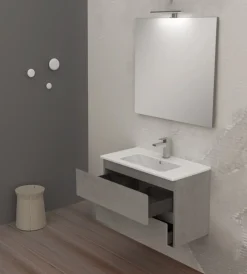 Mobili Bagno-Decor Bagno Mobile bagno "leonardo" cemento, 80 cm
