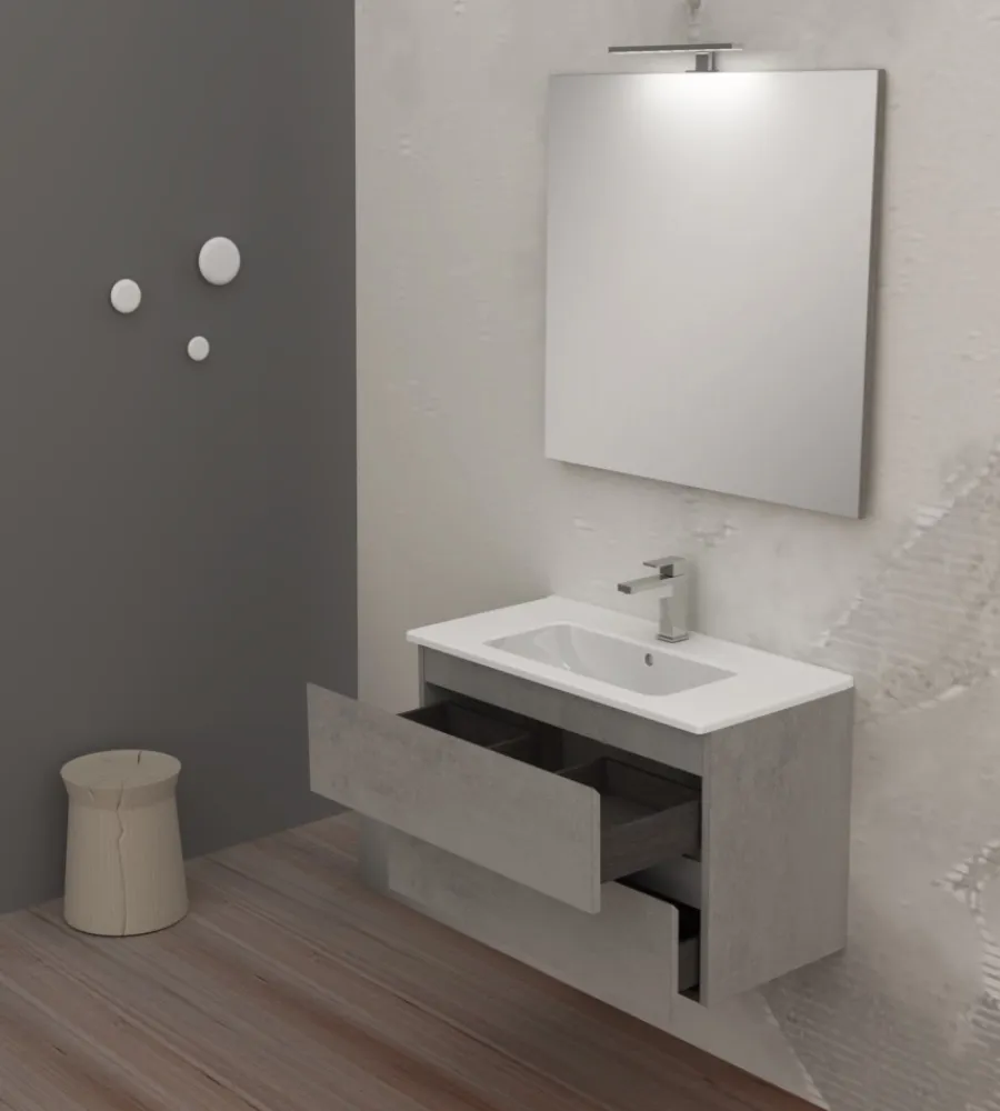 Mobili Bagno-Decor Bagno Mobile bagno "leonardo" cemento, 80 cm