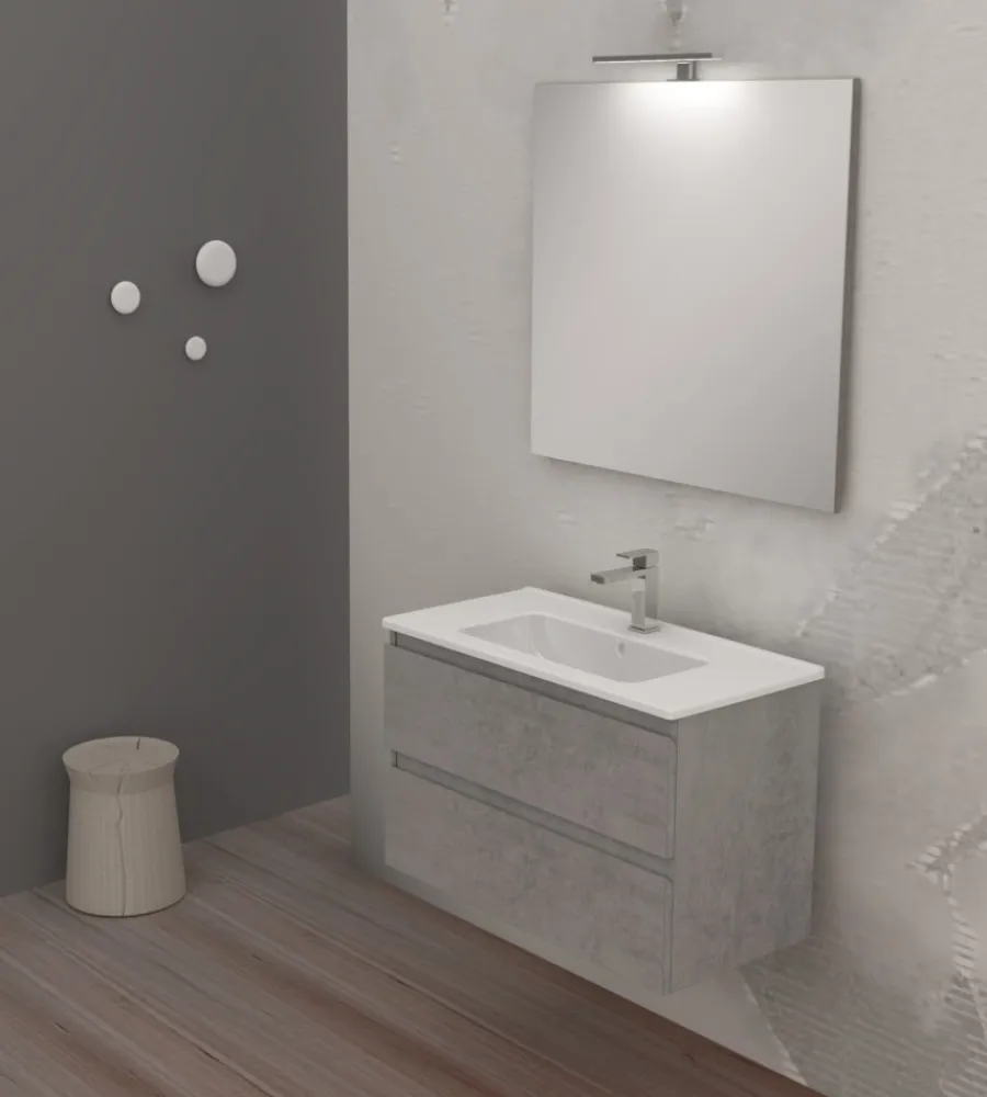 Mobili Bagno-Decor Bagno Mobile bagno "leonardo" cemento, 80 cm