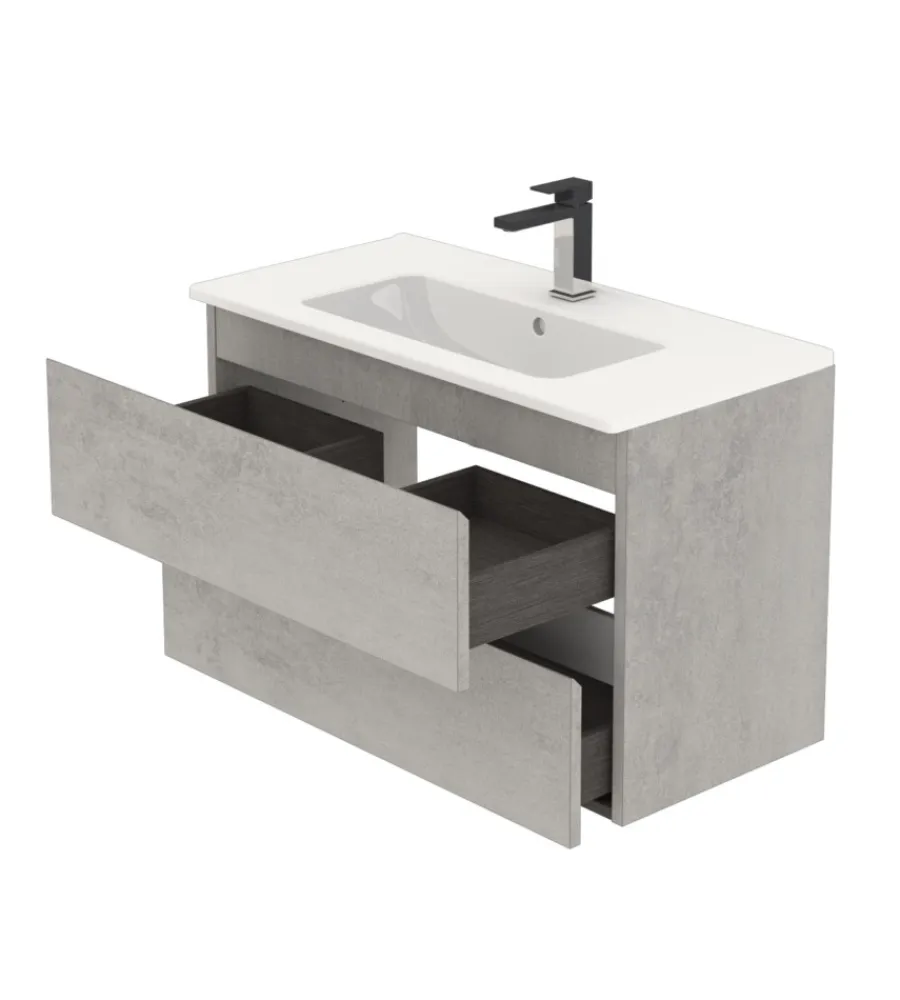 Mobili Bagno-Decor Bagno Mobile bagno "leonardo" cemento, 80 cm