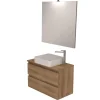 Online Mobile bagno "leonardo" rovere con lavello ad appoggio, 78x40x50 cm Mobili Bagno