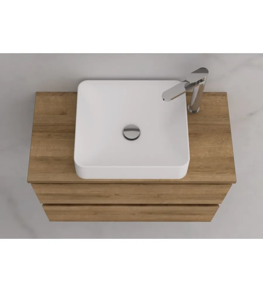 Online Mobile bagno "leonardo" rovere con lavello ad appoggio, 78x40x50 cm Mobili Bagno