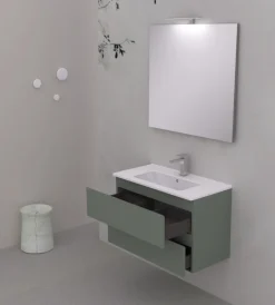 New Mobile bagno "leonardo" verde, 80 cm Mobili Bagno