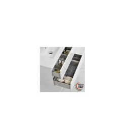 Best Mobile bagno sospeso "fabula" con 2 cassetti bianco laccato, 90x47x57 cm Mobili Bagno