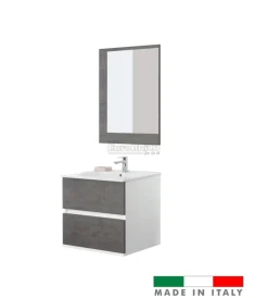 Sale Mobile bagno sospeso "fabula" bianco e cemento, 60x47x57 cm Mobili Bagno