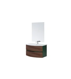 Mobili Bagno|Mobile bagno sospeso "maiori" verde bottiglia, 91,5x51x50 cm