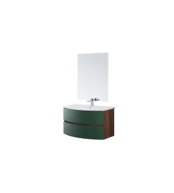 Mobili Bagno- Mobile bagno sospeso "maiori" verde bottiglia, 91,5x51x50 cm