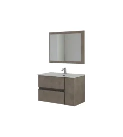 Mobili Bagno- Mobile bagno sospeso "oxid" con specchio, 90x46x57 cm