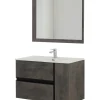 Mobili Bagno|Mobile bagno sospeso "oxid" con specchio, 90x46x57 cm