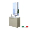 Mobili Bagno- Mobile bagno sospeso "pastello" tortora con 2 ante, 80x37x69 cm