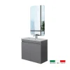 Mobili Bagno- Mobile bagno sospeso "pastello" grigio con 2 ante, 80x37x69 cm