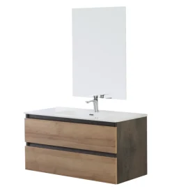 New Mobile bagno sospeso "revital" noce scuro, 84x49x56 cm Mobili Bagno