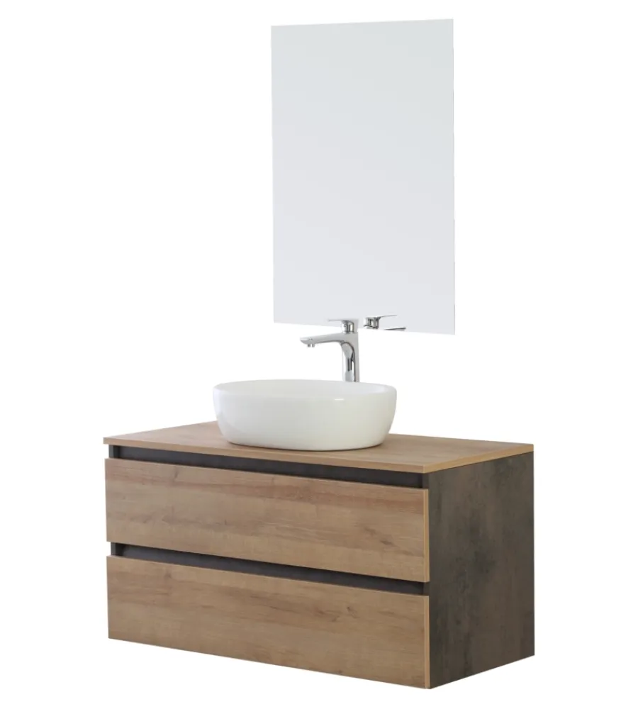 Mobili Bagno- Mobile bagno sospeso "revital" noce, 80x46x51 cm
