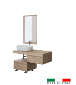 Mobili Bagno|Mobile bagno sospeso "shelf" rovere con cassetti, 120x50x8 cm