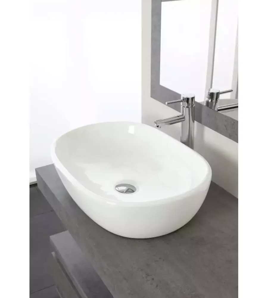 Mobili Bagno- Mobile bagno sospeso "shelf" finitura cemento, 120x50x8 cm