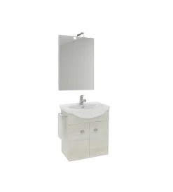 Clearance Mobile bagno sospeso "zaffiro" rovere bianco, 53,5x30x65 cm Mobili Bagno