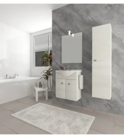 Clearance Mobile bagno sospeso "zaffiro" rovere bianco, 53,5x30x65 cm Mobili Bagno