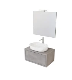 Discount Mobile bagno "tintoretto" cemento, 80 cm Mobili Bagno