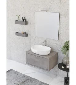 Discount Mobile bagno "tintoretto" cemento, 80 cm Mobili Bagno