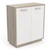 Hot Mobile bianco e quercia con 2 ante, 78x36x84 cm Credenze E Buffet