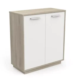 Hot Mobile bianco e quercia con 2 ante, 78x36x84 cm Credenze E Buffet