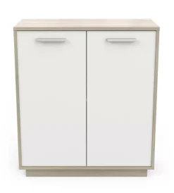 Hot Mobile bianco e quercia con 2 ante, 78x36x84 cm Credenze E Buffet
