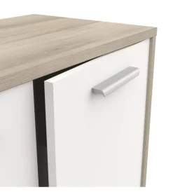 Hot Mobile bianco e quercia con 2 ante, 78x36x84 cm Credenze E Buffet