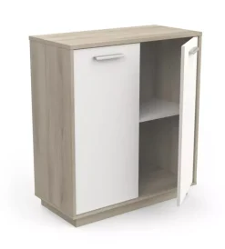 Hot Mobile bianco e quercia con 2 ante, 78x36x84 cm Credenze E Buffet
