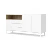 Credenze E Buffet|Mobile buffet bianco 3 ante e 3 cassetti, 176x90x48 cm