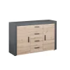 Mobile buffet grigio e quercia, 134x40x86 cm Credenze E Buffet