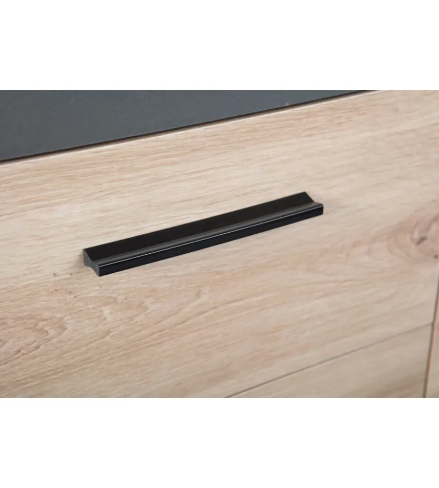 Mobile buffet grigio e quercia, 134x40x86 cm Credenze E Buffet