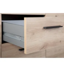 Mobile buffet grigio e quercia, 134x40x86 cm Credenze E Buffet