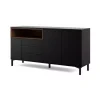 Hot Mobile buffet nero 3 ante e 3 cassetti, 176x90x48 cm Credenze E Buffet