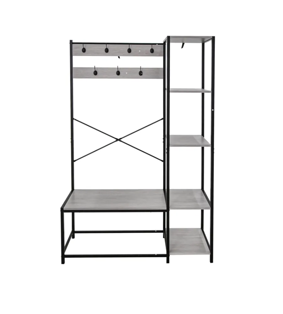 BellaHome Mobili Da Ingresso|Mobile da ingresso "industrial" grigio 110x40x180 cm