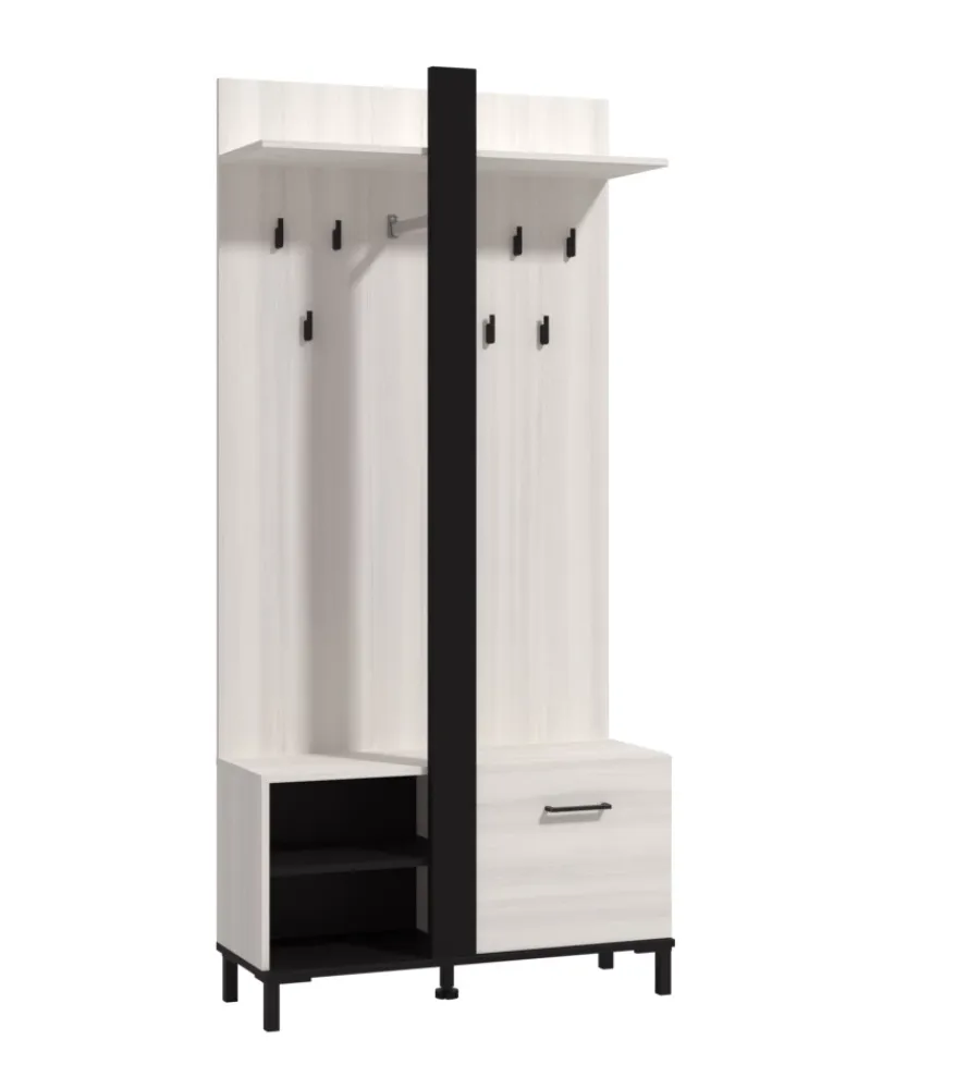 New Mobile da ingresso "cordova" bianco e nero, 90x33x191 cm Mobili Da Ingresso