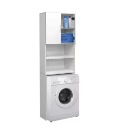 Mobiletti Multiuso|Mobile  lavatrice salvaspazio "wash" colore bianco, 64x24x190 cm