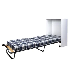 Letti E Comodini|Mobile letto estraibile a scomparsa con rete e materasso 80x190 cm