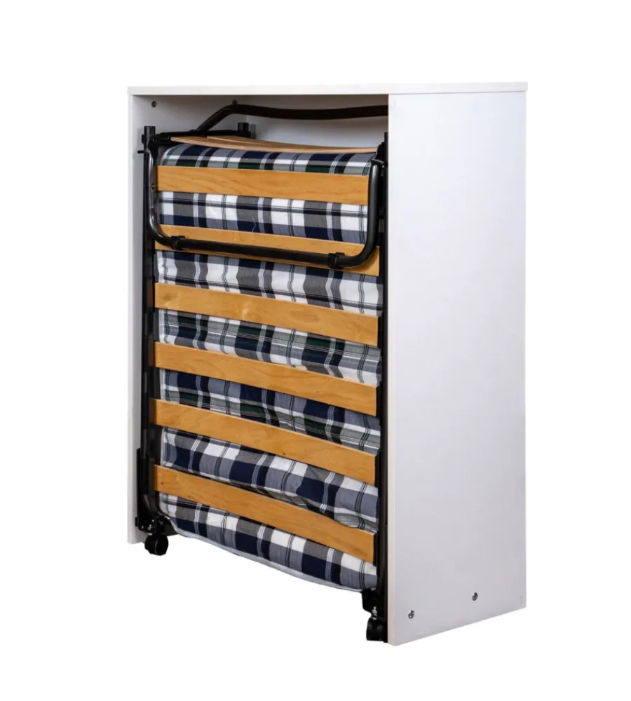 Letti E Comodini|Mobile letto estraibile a scomparsa con rete e materasso 80x190 cm