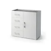 Online Mobile multiuso con anta e 4 cassetti bianco e cemento, 90x40x87 cm Mobili Multiuso