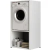 Mobiletti Multiuso|Mobile per lavatrice bianco con vano 70x64x146 cm