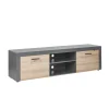 Pareti Soggiorno E Porta Tv- Mobile porta tv 2 ante grigio e quercia, 180x41,6x49 cm