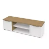 Pareti Soggiorno E Porta Tv|Mobile soggiorno porta tv 2 ante quercia e bianco 134,8x39,1x39,6 cm