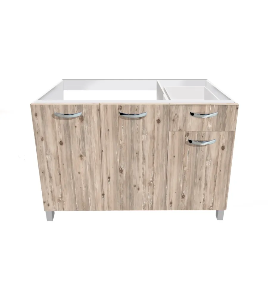Cucina- Mobile sottolavello 3 ante e cassetto "soft", 120 cm