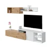 Outlet Mobile tv bianco e rovere, 220x40x44 cm Pareti Soggiorno E Porta Tv